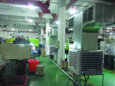 上吹式水冷空調：室內安裝搭配長風管