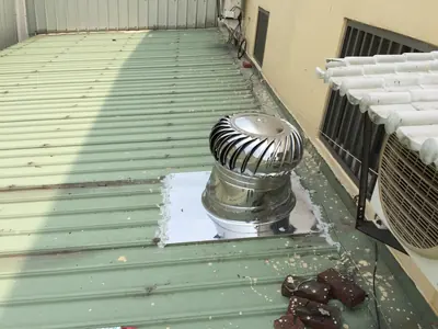 304 型通風球：鐵皮屋頂安裝
