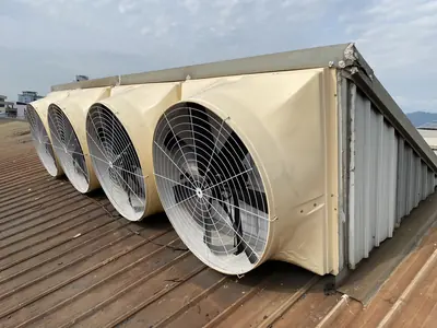 54 吋負壓喇叭扇：屋頂整排安裝
